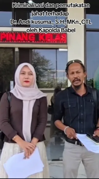Kuasa Hukum Sebut Kriminalisasi Dr. Andi Kusuma oleh Polda Babel Sebagai Bentuk Pemufakatan Jahat