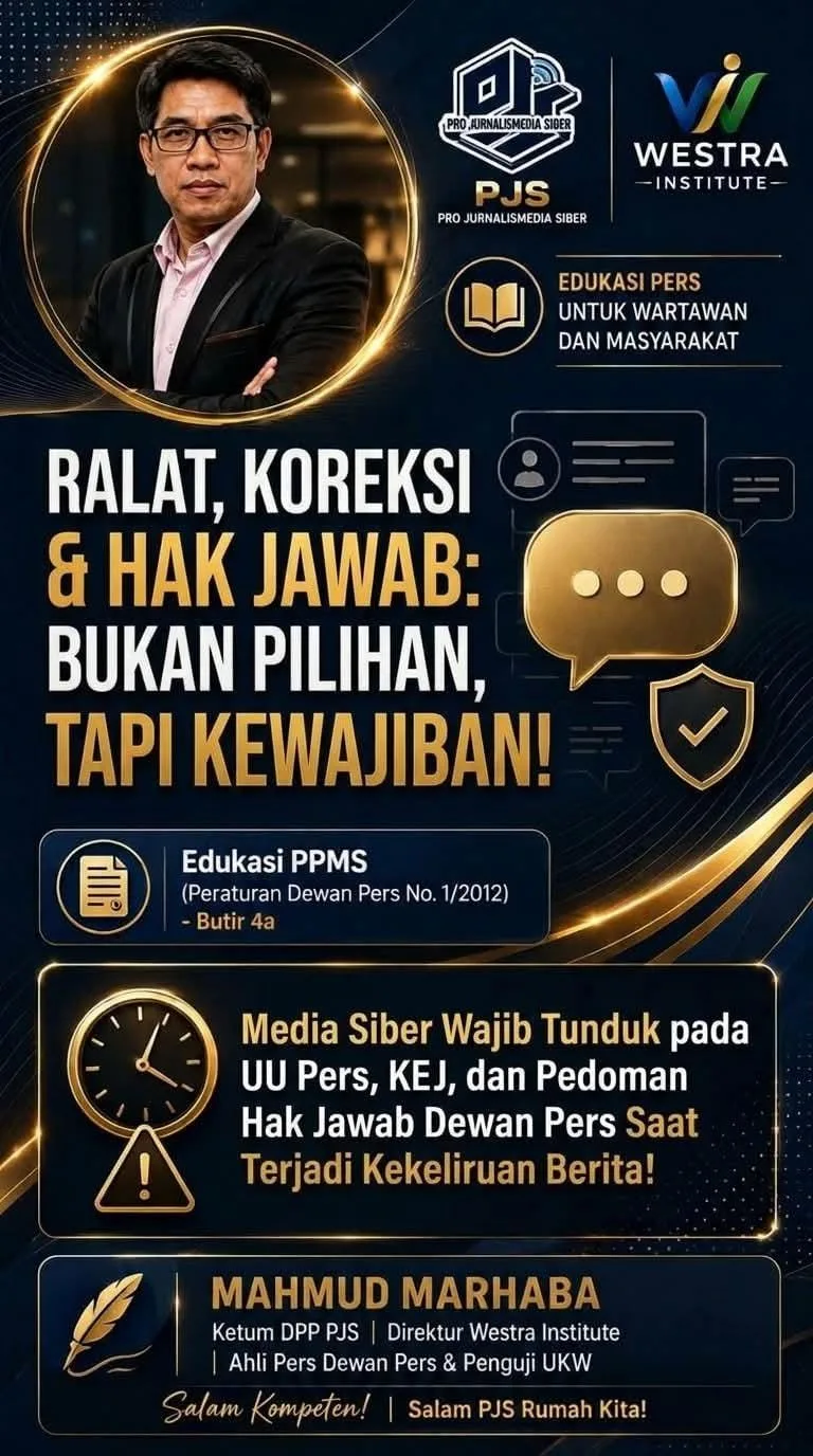 PPMS Jadi Rambu Redaksi: Keliru Memberitakan, Wajib Ralat dan Beri Hak Jawab