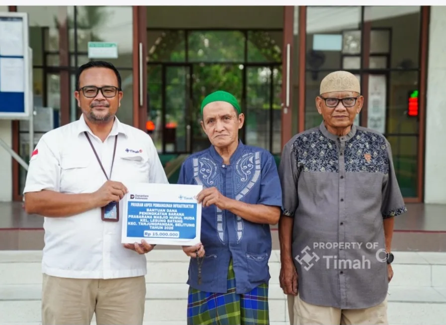 PT TIMAH Bantu Pengembangan Masjid Nurul Huda di Belitung