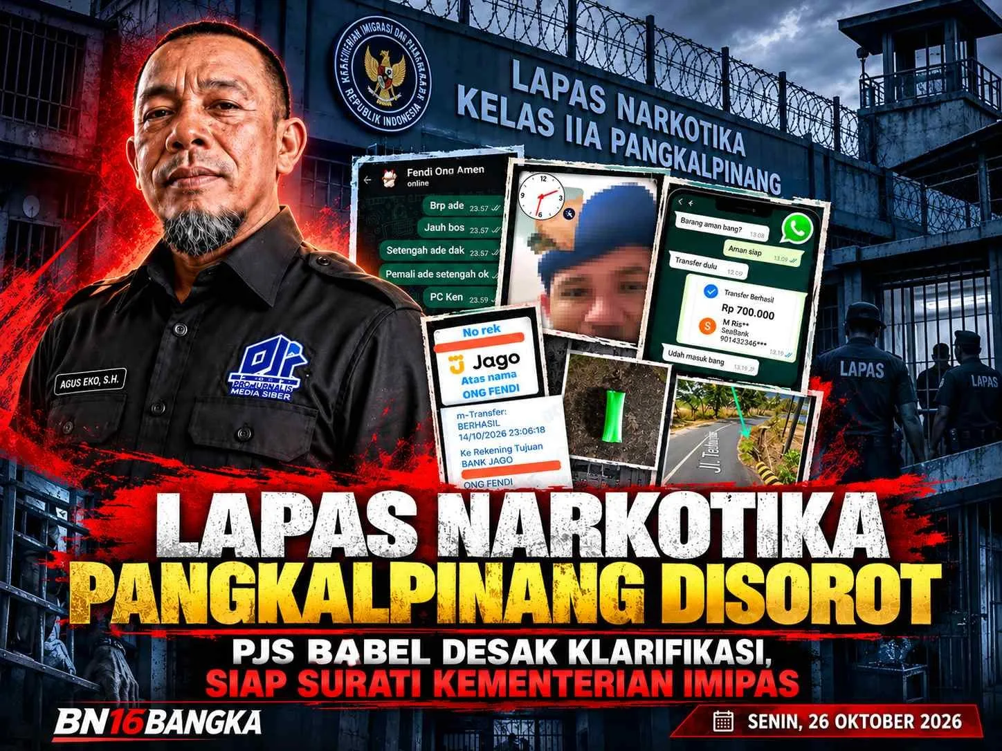 Ketua DPD PJS Desak Kanwil Ditjenpas Babel Evaluasi Lapas Narkotika Pangkalpinang